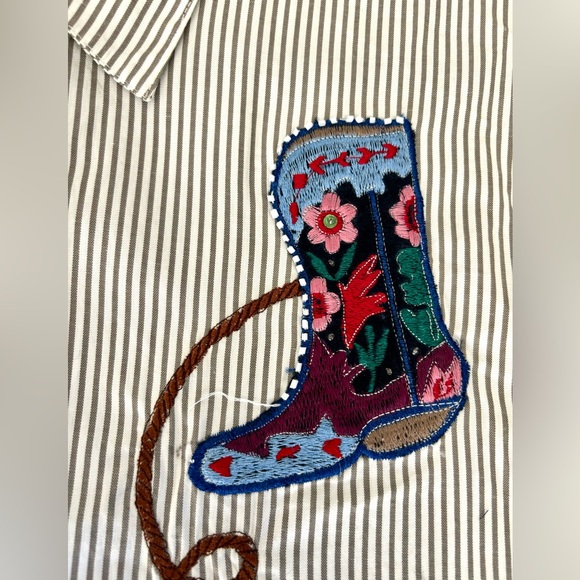 BOBBY BROOKS WESTERN COWBOY SHIRT WITH EMBROIDERY ON FRONT. - Picture 5 of 8